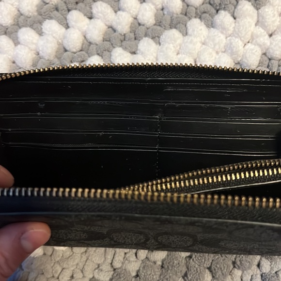 Coach Black and Dark Gray Mono zipper Wallet! - Picture 8 of 9
